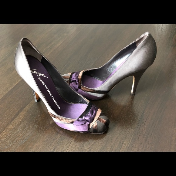 Size 6 Vintage Giuseppe Zanotti Statin Brown and Purple Pump. - Picture 5 of 10